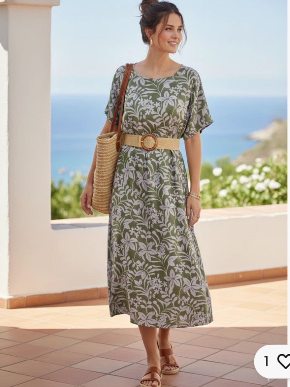 Voyageur by Mersea Floral 100% Linen Maxi Dress Womens XS